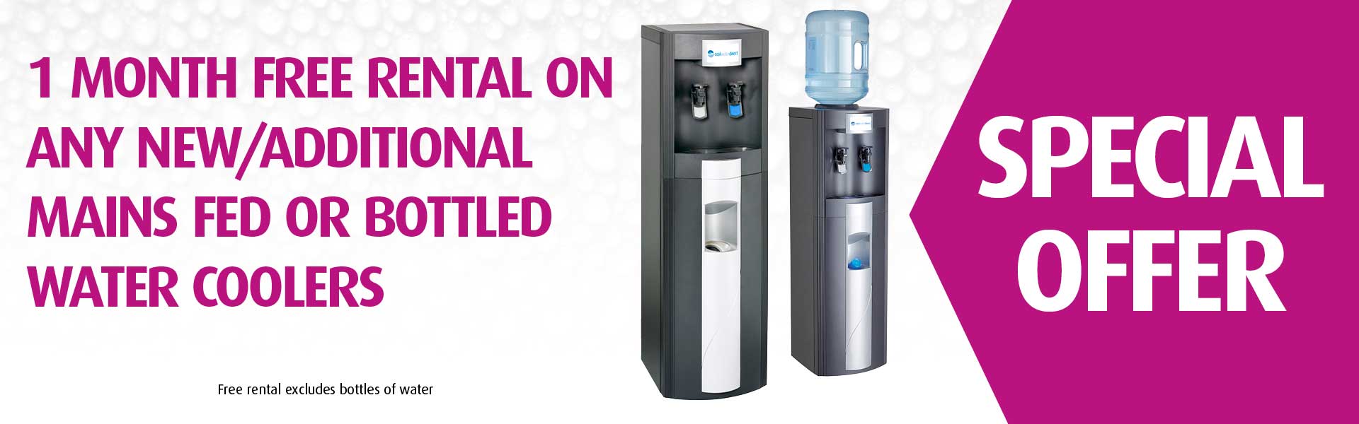 1 month free rental with any additional water cooler